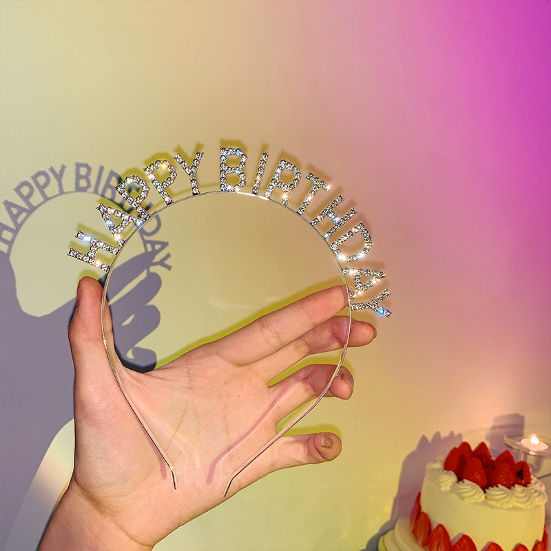 1PC Happy Birthday Crystal Rhinestone Crown Hair Bands for Kids Girl Hoop Headband Wedding Prom Tiaras Hair Jewelry Accessories