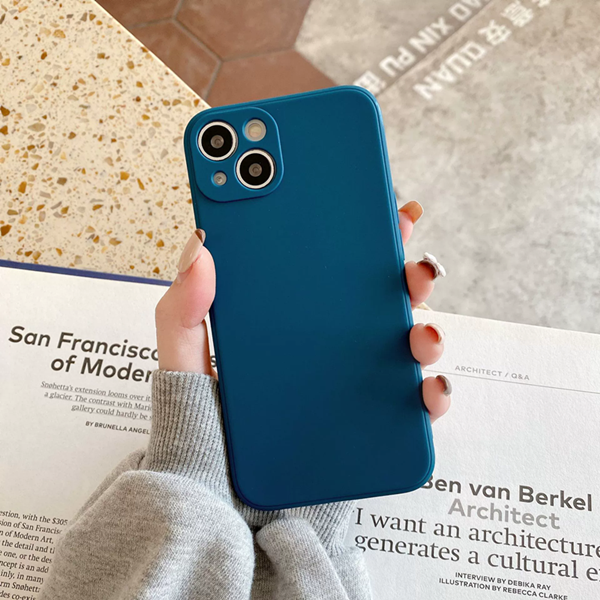 1PC  Suitable for Apple Straight Edge Liquid Silicone Mobile Phone Case Iphone11 12 13 Promax  Iphone 14 Pro Cases