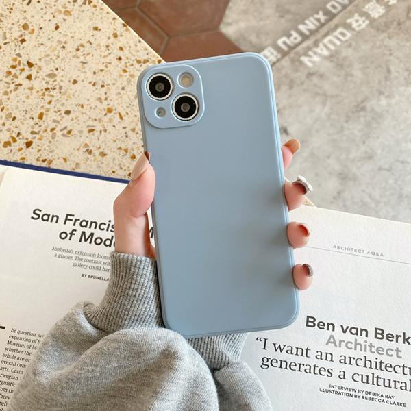 1PC  Suitable for Apple Straight Edge Liquid Silicone Mobile Phone Case Iphone11 12 13 Promax  Iphone 14 Pro Cases