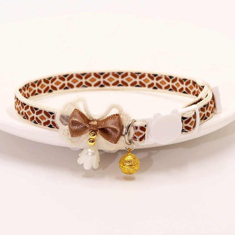 1PC Pet Collar Adjustable Colorful Lace Flower Cat Collar Puppy Accessory Necklace Pet Collar Kitten Cute Dog Bell Cat Product