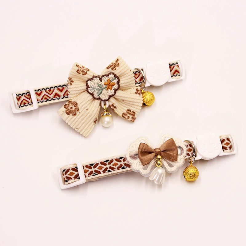 1PC Pet Collar Adjustable Colorful Lace Flower Cat Collar Puppy Accessory Necklace Pet Collar Kitten Cute Dog Bell Cat Product