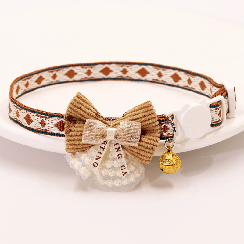 1PC Pet Collar Adjustable Colorful Lace Flower Cat Collar Puppy Accessory Necklace Pet Collar Kitten Cute Dog Bell Cat Product