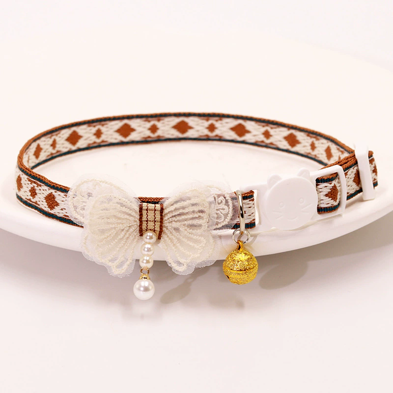1PC Pet Collar Adjustable Colorful Lace Flower Cat Collar Puppy Accessory Necklace Pet Collar Kitten Cute Dog Bell Cat Product