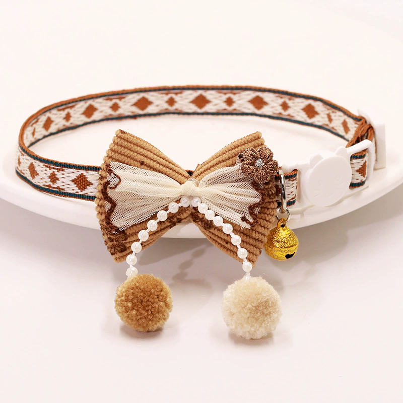 1PC Pet Collar Adjustable Colorful Lace Flower Cat Collar Puppy Accessory Necklace Pet Collar Kitten Cute Dog Bell Cat Product