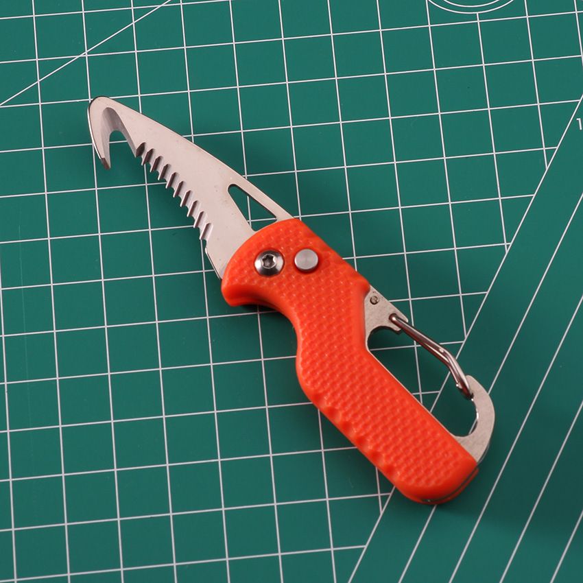 1PC Portable Folding Knife Express Package Knife Gift Keychain Serrated Hook Knife Outdoor Camping Carry-on Survival Tool