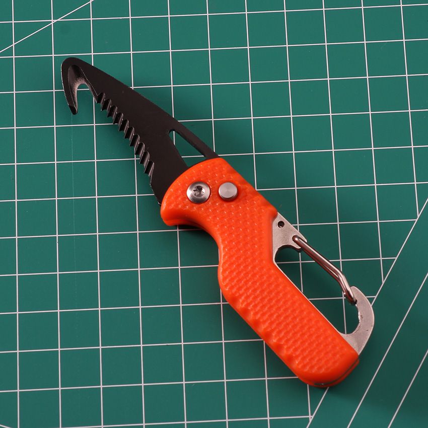 1PC Portable Folding Knife Express Package Knife Gift Keychain Serrated Hook Knife Outdoor Camping Carry-on Survival Tool