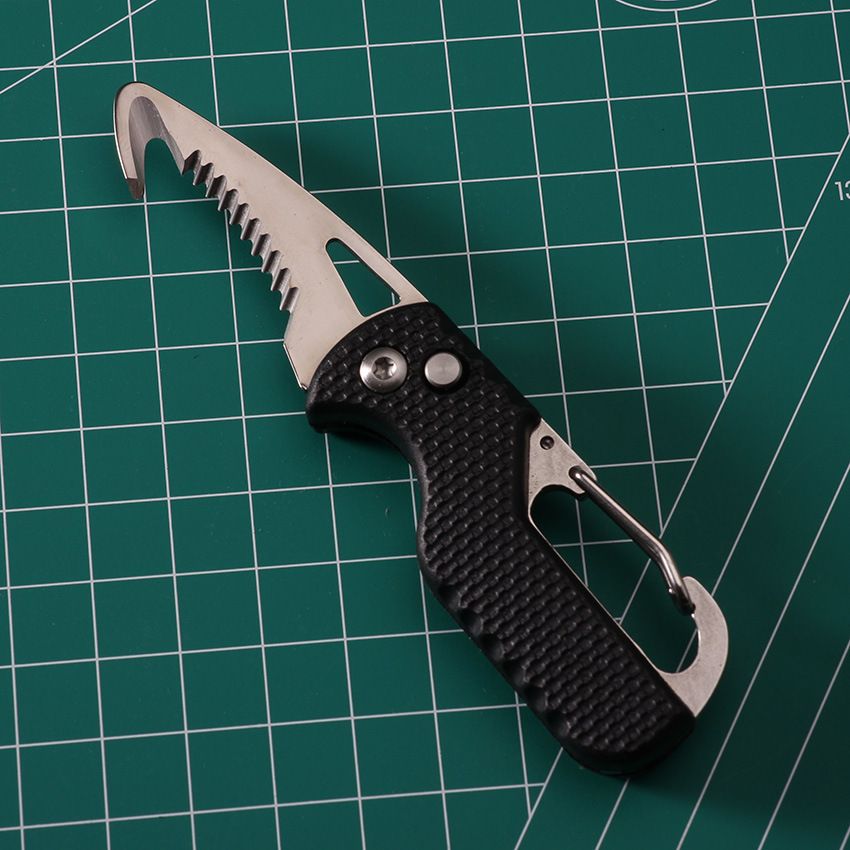 1PC Portable Folding Knife Express Package Knife Gift Keychain Serrated Hook Knife Outdoor Camping Carry-on Survival Tool