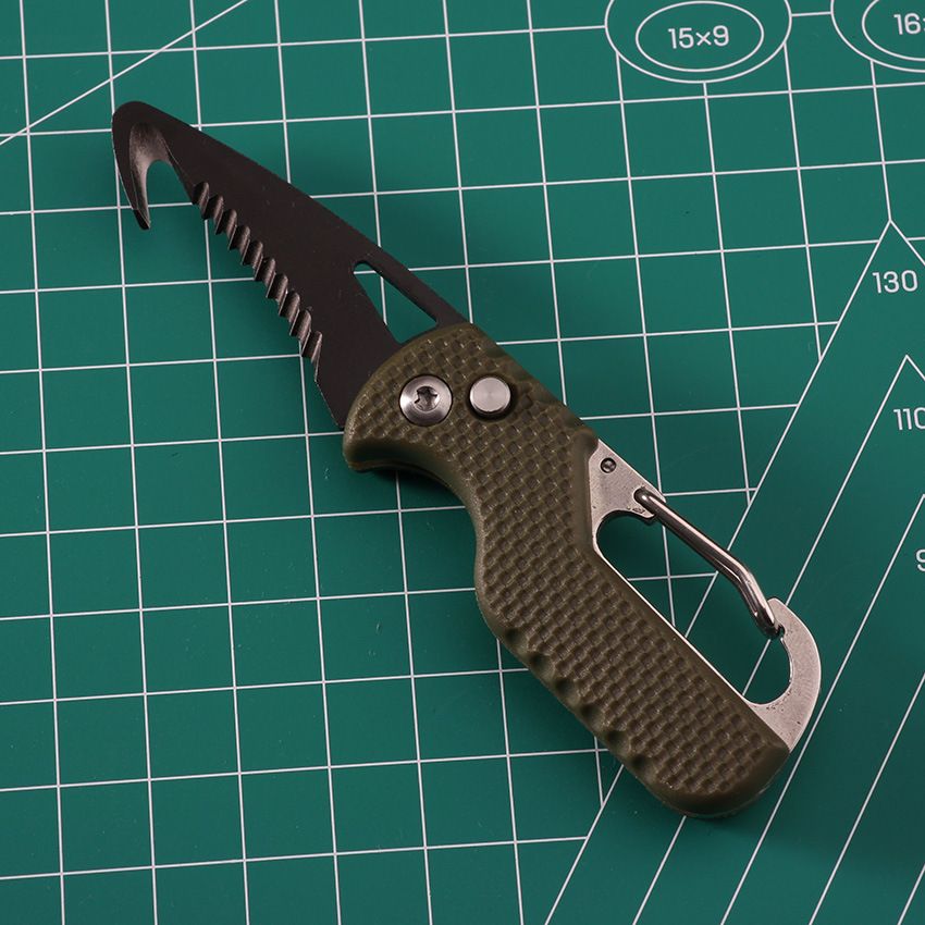 1PC Portable Folding Knife Express Package Knife Gift Keychain Serrated Hook Knife Outdoor Camping Carry-on Survival Tool