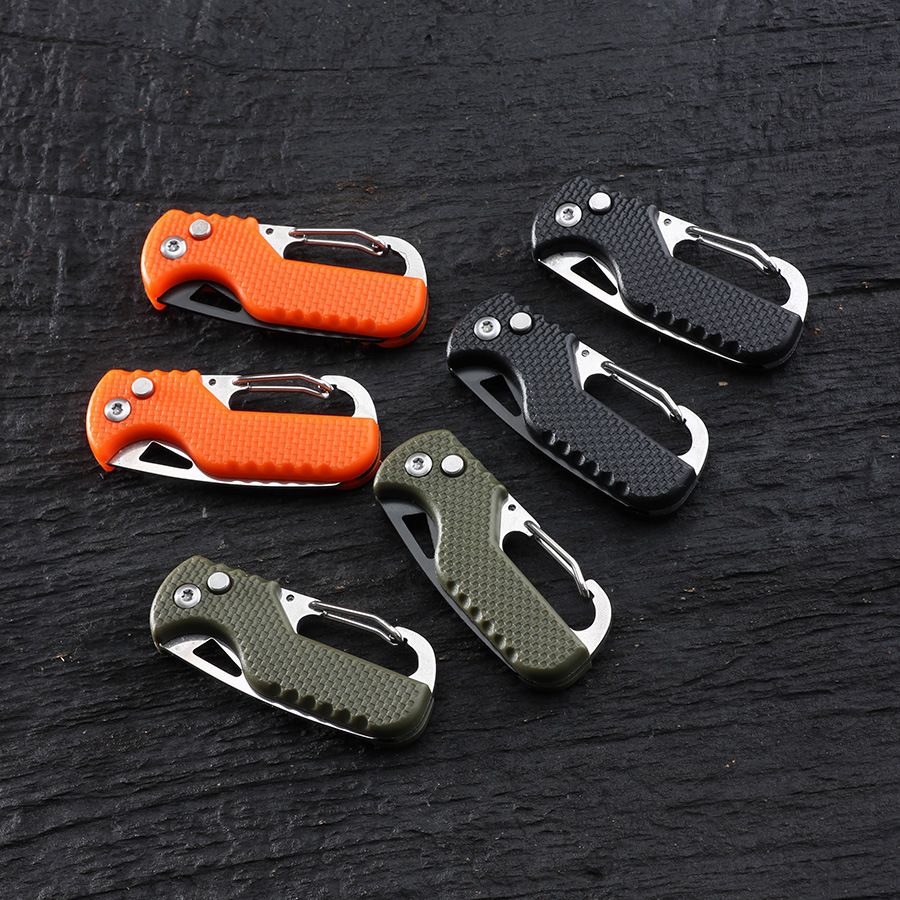 1PC Portable Folding Knife Express Package Knife Gift Keychain Serrated Hook Knife Outdoor Camping Carry-on Survival Tool