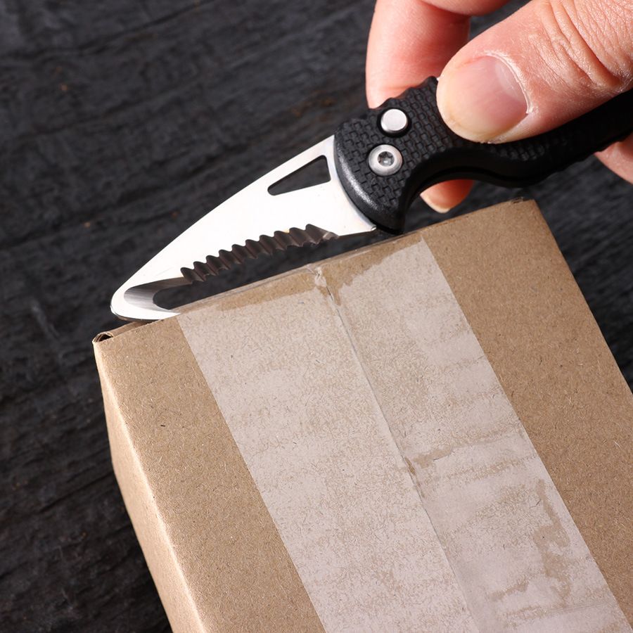 1PC Portable Folding Knife Express Package Knife Gift Keychain Serrated Hook Knife Outdoor Camping Carry-on Survival Tool