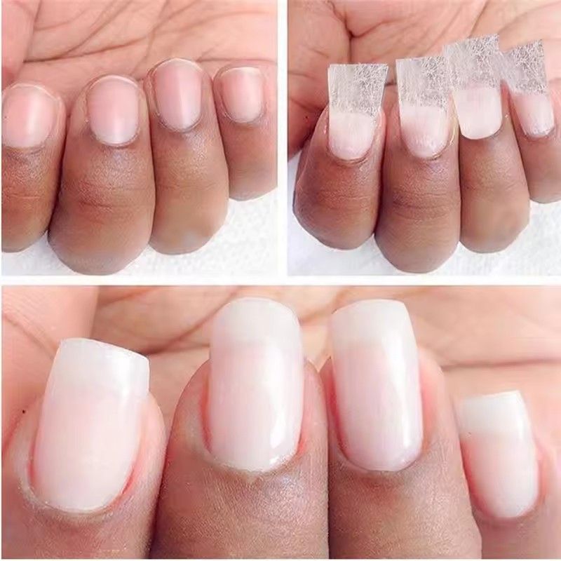 10PCS Nail extension silk glass fiber non-woven fabric shape wrap nail enhancement building UV gel tip glass fiber paper