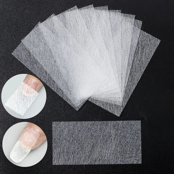 10PCS Nail extension silk glass fiber non-woven fabric shape wrap nail enhancement building UV gel tip glass fiber paper