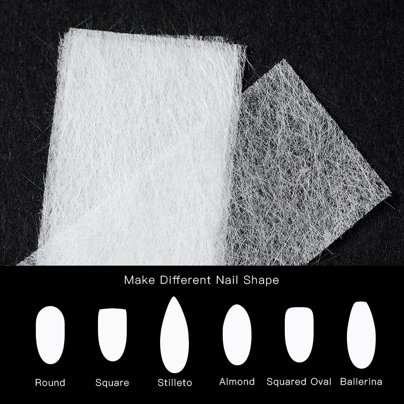 10PCS Nail extension silk glass fiber non-woven fabric shape wrap nail enhancement building UV gel tip glass fiber paper