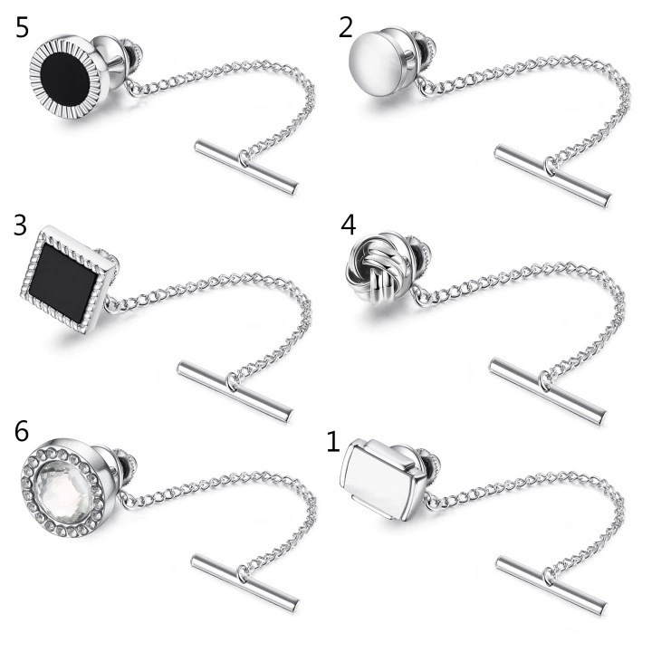 1PC Tie Fixed Chain Tie Needle Jewelry Popular Piercing Tie Tie Clip Men's Shirt Jewelry