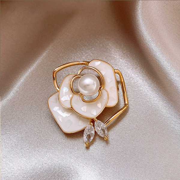1PC  High end brooch, women's niche brooch, temperament fixed clothes, suits, pearl jewelry