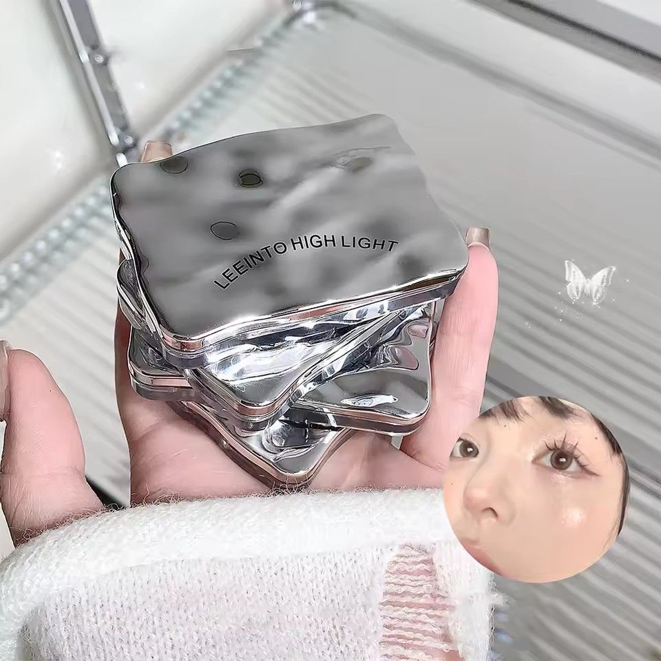 1PC  Two-color Highlight Powder, Brightening the Face, Ultra-Fine Soft Texture for Natural Glow, Enhances Facial Dimension