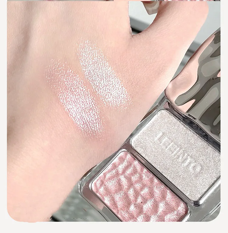 1PC  Two-color Highlight Powder, Brightening the Face, Ultra-Fine Soft Texture for Natural Glow, Enhances Facial Dimension