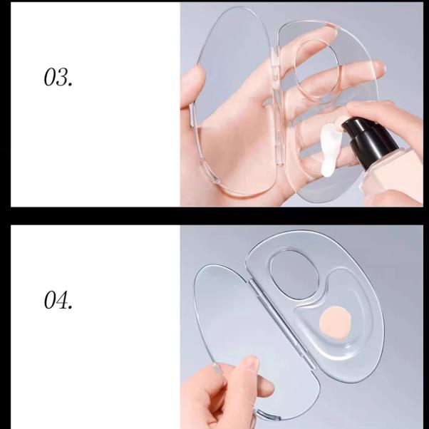 1PC  Foldable liquid foundation palette acrylic makeup tool set spatula mixing bar storage tray cosmetics tool
