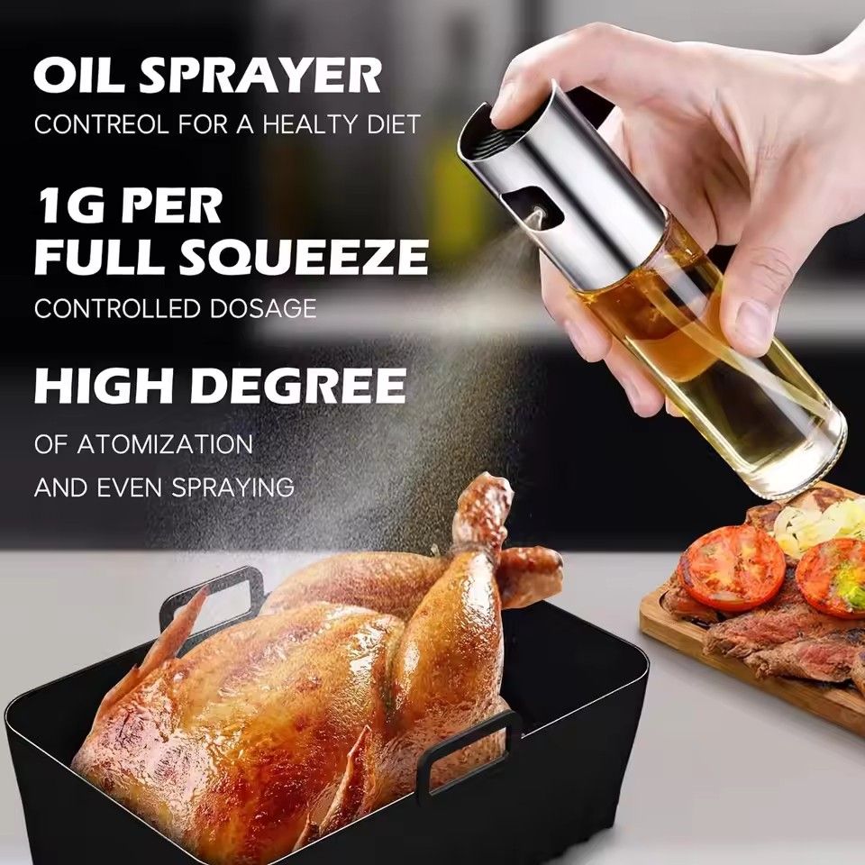 1 PC  Glass Oil Spray for Cooking Spray Bottle Olive Oil Sprayer Mister Baking Roasting Grilling