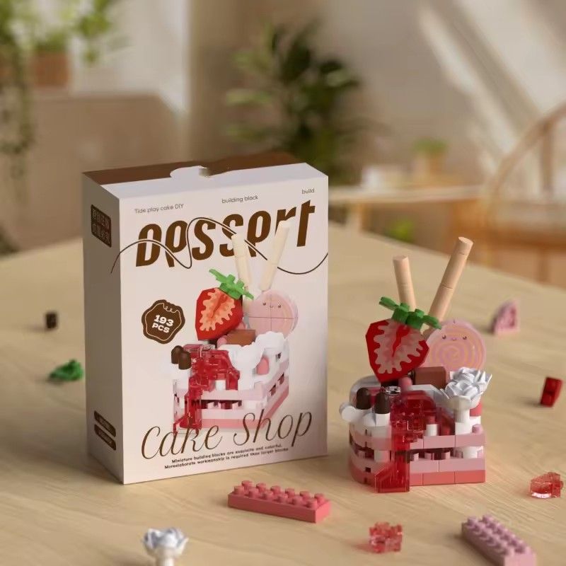 1PC Mini Building Block Food Construction Set Bricks Toys for Children 8 Year Micro Bricks for Adults Birthday Gifts Cake
