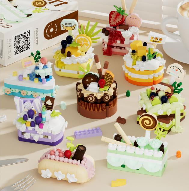 1PC Mini Building Block Food Construction Set Bricks Toys for Children 8 Year Micro Bricks for Adults Birthday Gifts Cake