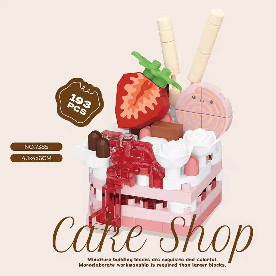 1PC Mini Building Block Food Construction Set Bricks Toys for Children 8 Year Micro Bricks for Adults Birthday Gifts Cake