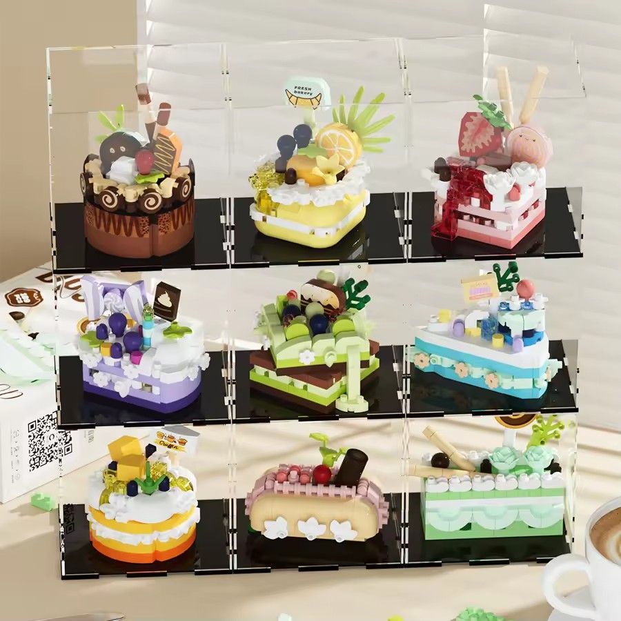 1PC Mini Building Block Food Construction Set Bricks Toys for Children 8 Year Micro Bricks for Adults Birthday Gifts Cake