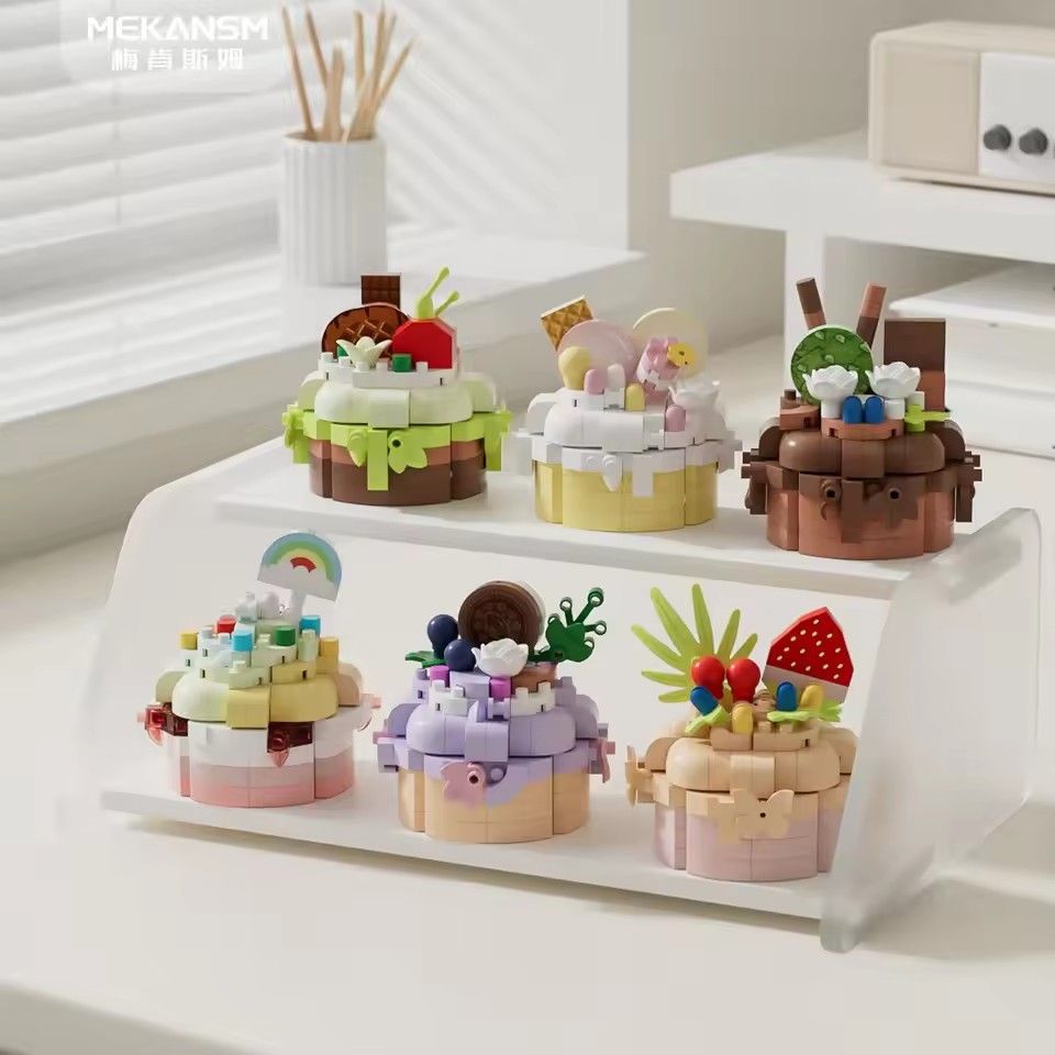 1PC Mini Building Block Food Construction Set Bricks Toys for Children 8 Year Micro Bricks for Adults Birthday Gifts Cake