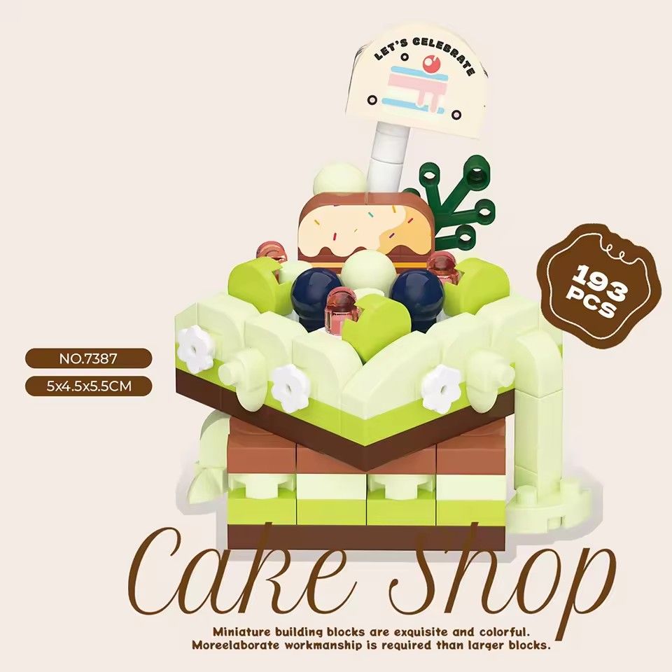 1PC Mini Building Block Food Construction Set Bricks Toys for Children 8 Year Micro Bricks for Adults Birthday Gifts Cake
