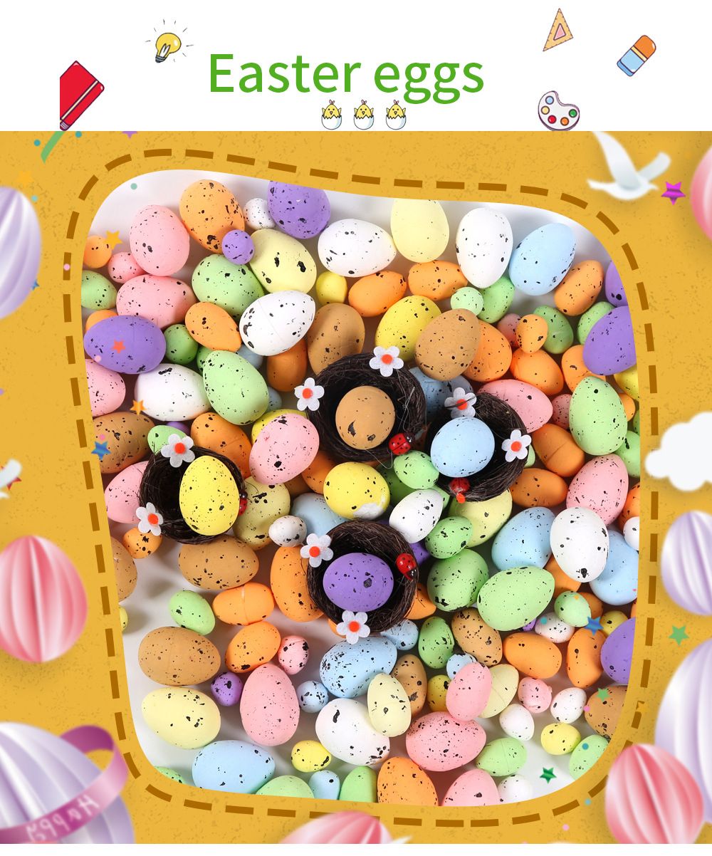 100PCS  Easter Eggs Easter Party Indoor Outdoor Home Decorations Kids Gifts Colorful Foam Eggs For Easter
