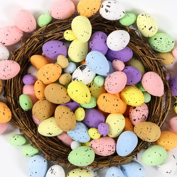 100PCS  Easter Eggs Easter Party Indoor Outdoor Home Decorations Kids Gifts Colorful Foam Eggs For Easter