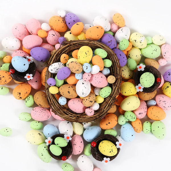 100PCS  Easter Eggs Easter Party Indoor Outdoor Home Decorations Kids Gifts Colorful Foam Eggs For Easter