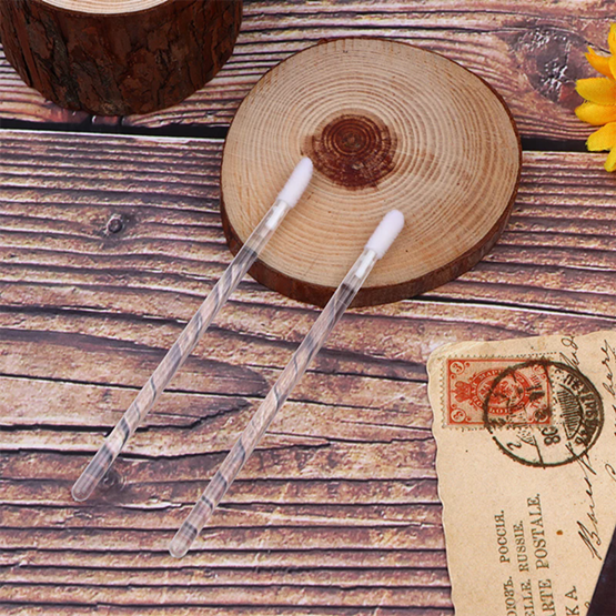 50PCS disposable plush lip brush stick, women's portable crystal transparent rod lipstick brush