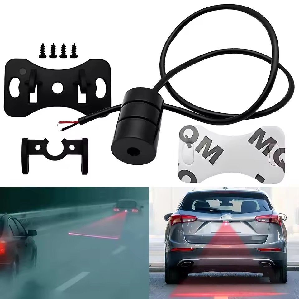 Car Auto LED Laser Fog Light Motorcycle Tail Lamp Vehicle Anti-Collision Taillight Brake Braking Warning Lamps Car Fog Amagi C-645