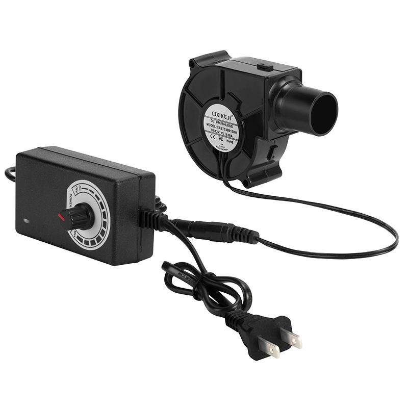 1PC  BBQ Fan Air Blower with Power Variable Speed Controller Barbecue Fan Air Blower 12V Large 110V 220V Powered Fan US/EU Plug