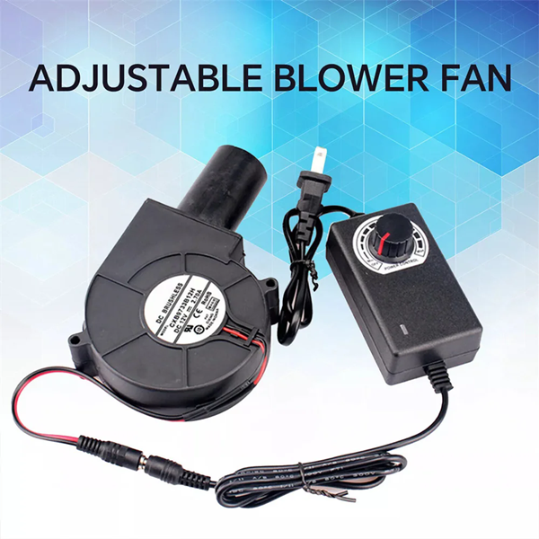 1PC  BBQ Fan Air Blower with Power Variable Speed Controller Barbecue Fan Air Blower 12V Large 110V 220V Powered Fan US/EU Plug