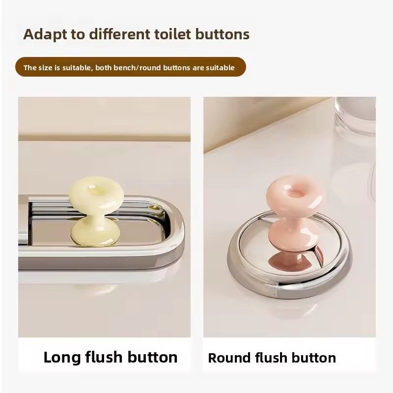 2PCS  Toilet Presser Button Nail Art Special Tank Button Long Nails Universal Creative Cute Toilet Flush Switch