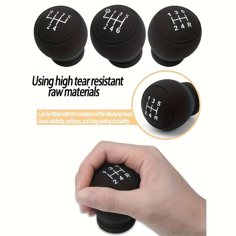 Silicone Gear Shift Knob Cover with Non-Slip Grip - Gel Protector for Manual Transmissions, Car Interior Accessory C-663