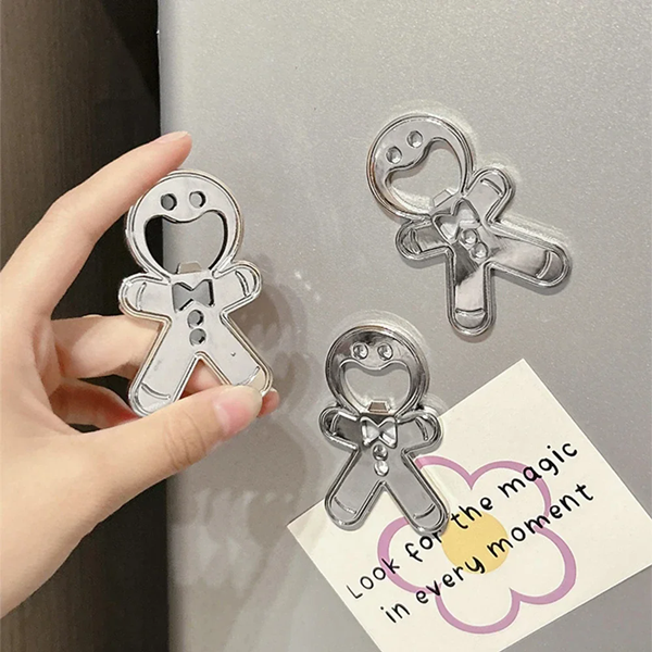 1PC   Stainless Steel Magnetic Bottle Opener Fridge Soda Glass Cap Remover Kitchen Metal Beer Bar Tool