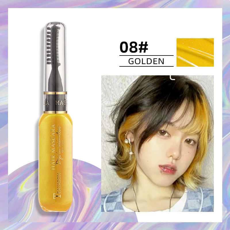 1 PC 13 Colors One-off Hairs Color Disposable Hair Coloured Mascara Beauty Tool Washable Non-toxic DIY Hair Wax Blue Grey Purple