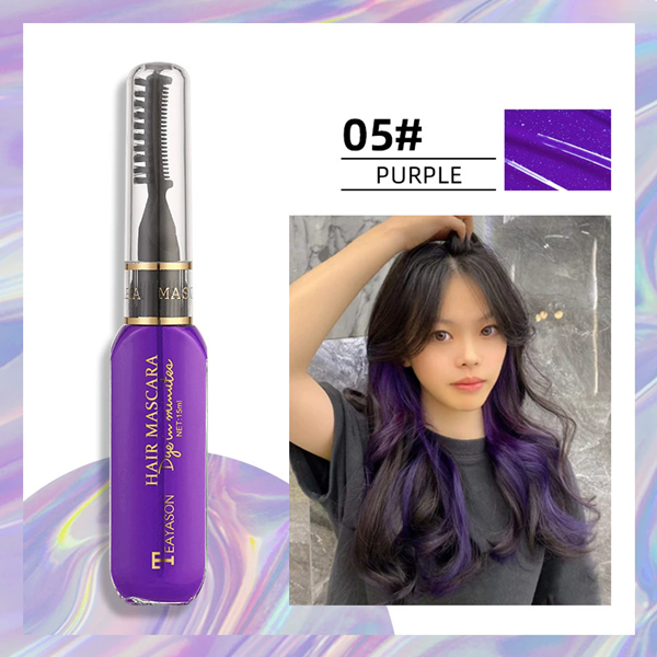 1 PC 13 Colors One-off Hairs Color Disposable Hair Coloured Mascara Beauty Tool Washable Non-toxic DIY Hair Wax Blue Grey Purple