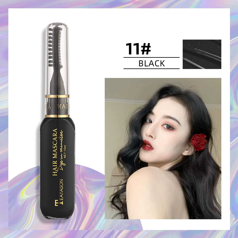 1 PC 13 Colors One-off Hairs Color Disposable Hair Coloured Mascara Beauty Tool Washable Non-toxic DIY Hair Wax Blue Grey Purple