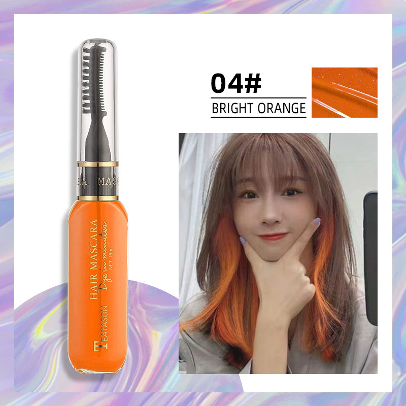1 PC 13 Colors One-off Hairs Color Disposable Hair Coloured Mascara Beauty Tool Washable Non-toxic DIY Hair Wax Blue Grey Purple