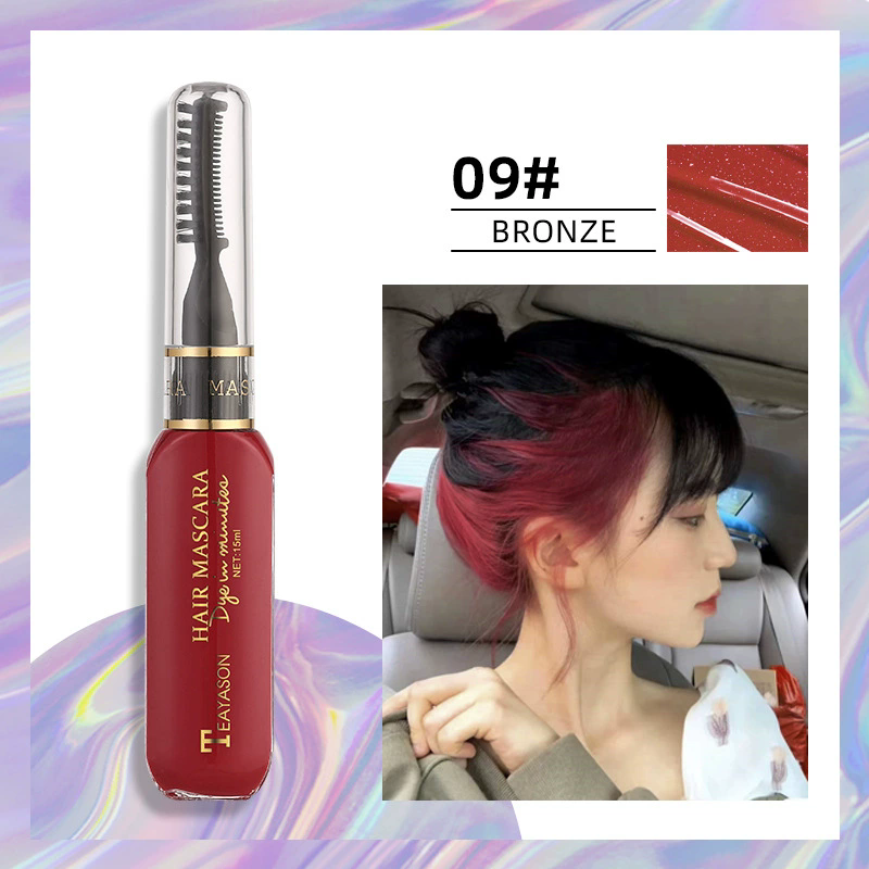 1 PC 13 Colors One-off Hairs Color Disposable Hair Coloured Mascara Beauty Tool Washable Non-toxic DIY Hair Wax Blue Grey Purple