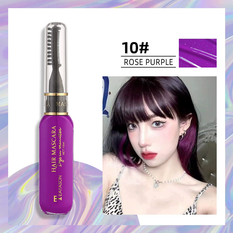 1 PC 13 Colors One-off Hairs Color Disposable Hair Coloured Mascara Beauty Tool Washable Non-toxic DIY Hair Wax Blue Grey Purple
