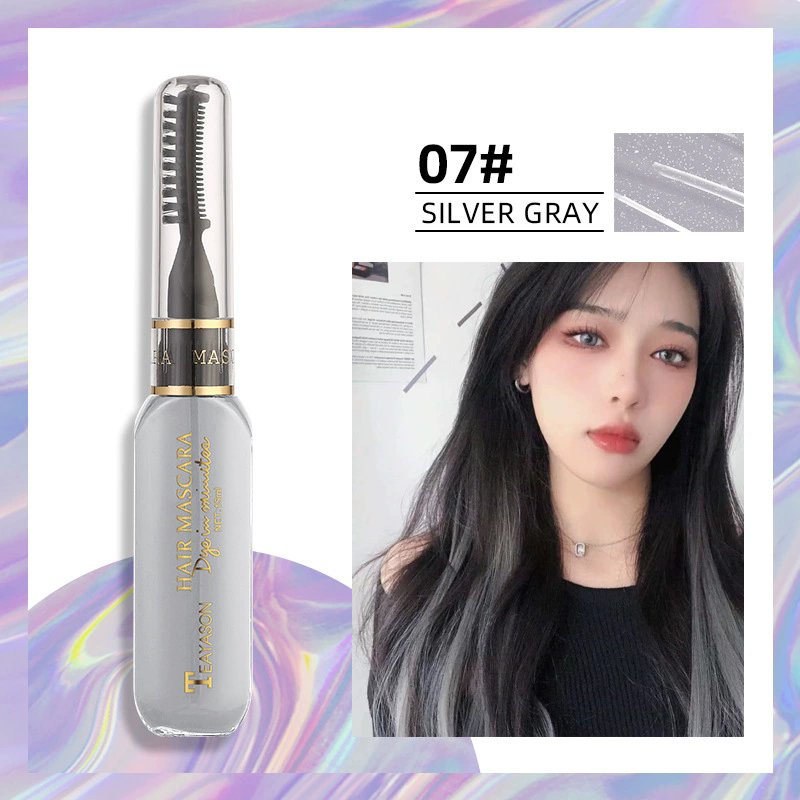 1 PC 13 Colors One-off Hairs Color Disposable Hair Coloured Mascara Beauty Tool Washable Non-toxic DIY Hair Wax Blue Grey Purple