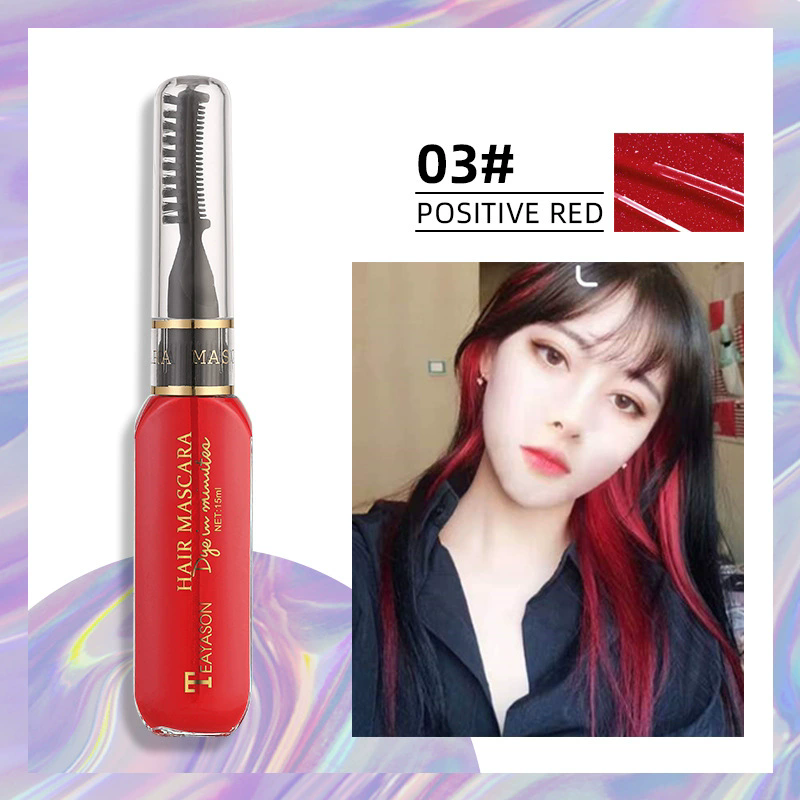 1 PC 13 Colors One-off Hairs Color Disposable Hair Coloured Mascara Beauty Tool Washable Non-toxic DIY Hair Wax Blue Grey Purple