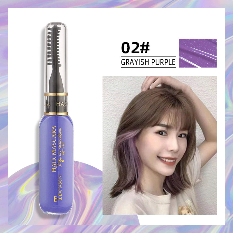 1 PC 13 Colors One-off Hairs Color Disposable Hair Coloured Mascara Beauty Tool Washable Non-toxic DIY Hair Wax Blue Grey Purple