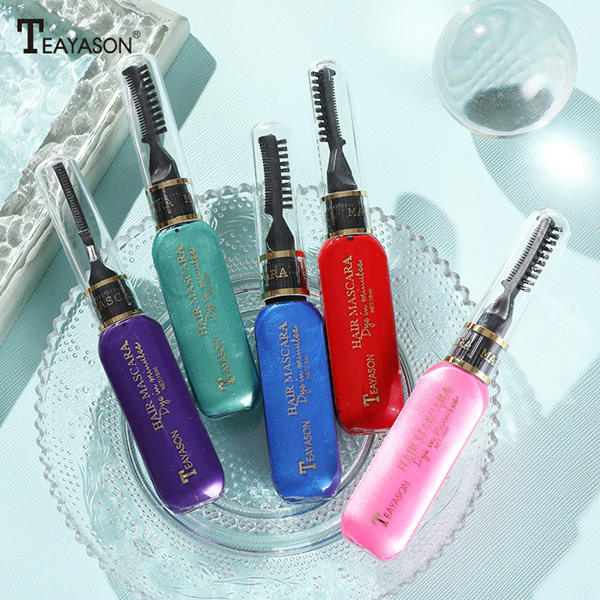 1 PC 13 Colors One-off Hairs Color Disposable Hair Coloured Mascara Beauty Tool Washable Non-toxic DIY Hair Wax Blue Grey Purple