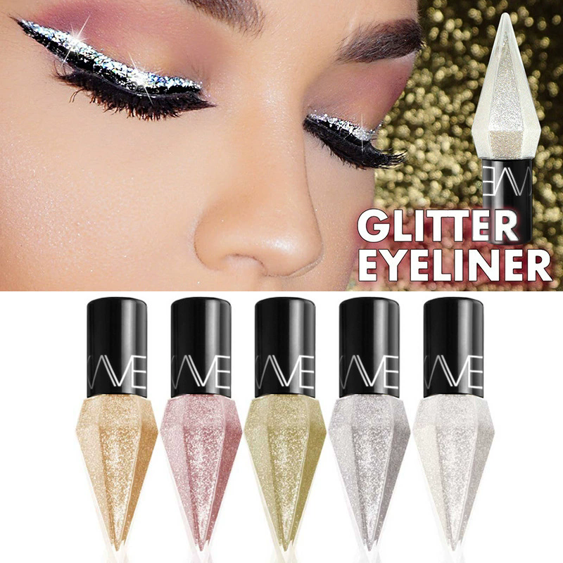 1PC  Diamond foaming liquid eyeliner pearlescent color fast drying and not easy to stain liquid eyeliner